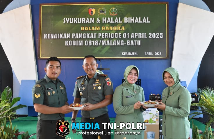Kodim 0818/Malang-Batu Pererat Silaturahmi Lewat Halal Bihalal dan Syukuran Kenaikan Pangkat