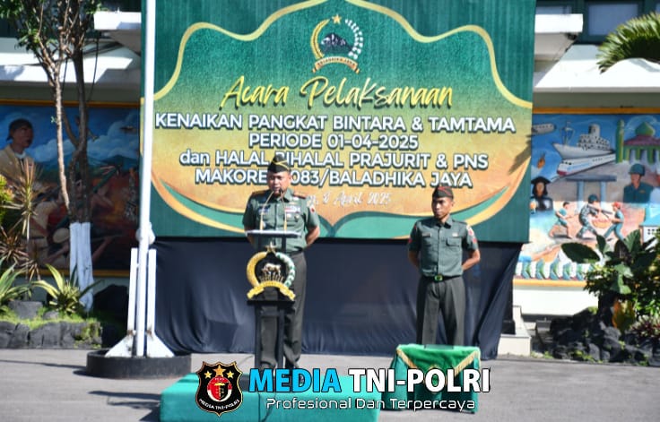 Danrem 083/Bdj Pimpin Acara Korp Raport Kenaikan Pangkat dan Halal Bihalal