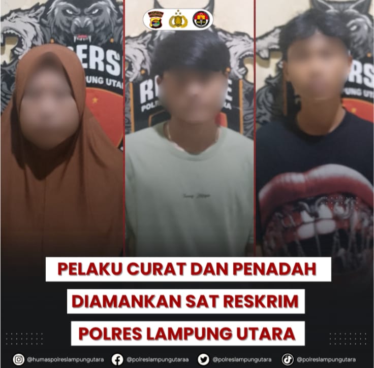 Pelaku Curat dan Penadah diamankan Sat Reskrim Polres Lampung Utara