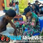 Berikan Pelayanan Kesehatan Gratis, Satgas Yonif 131/Brajasakti Bantu Tingkatkan Kesehatan Masyarakat Perbatasan Papua