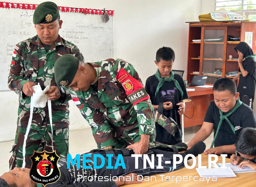 Satgas Pamtas Yonarmed 11 Kostrad Berikan Edukasi Kesehatan Untuk Anak-Anak di Perbatasan