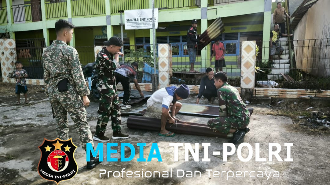 Manunggal Bersama rakyat, Satgas Pamtas RI-Malaysia Yonkav 12/BC Pos Kotis Gabma Entikong Laksanakan Karya Bhakti Pembangunan Mushola