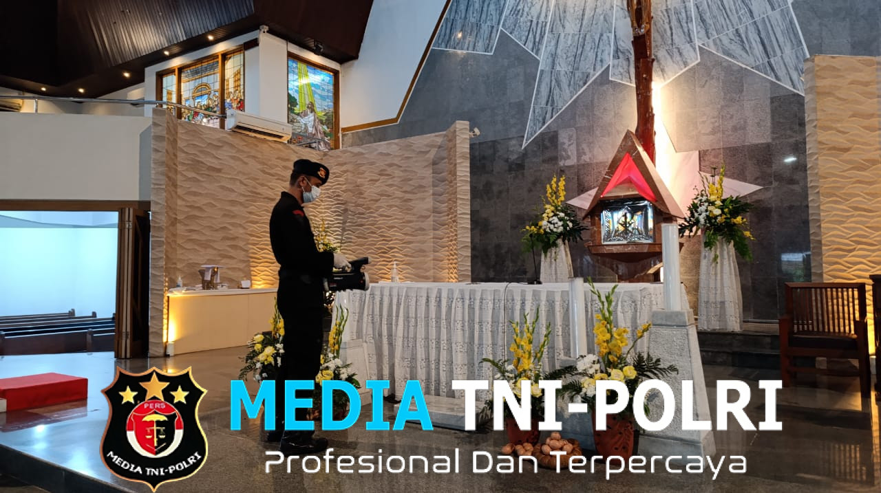 Brimob Polda Lampung Sterilisasi Gereja di Bandar Lampung, Pastikan Ibadah Umat Katolik Aman