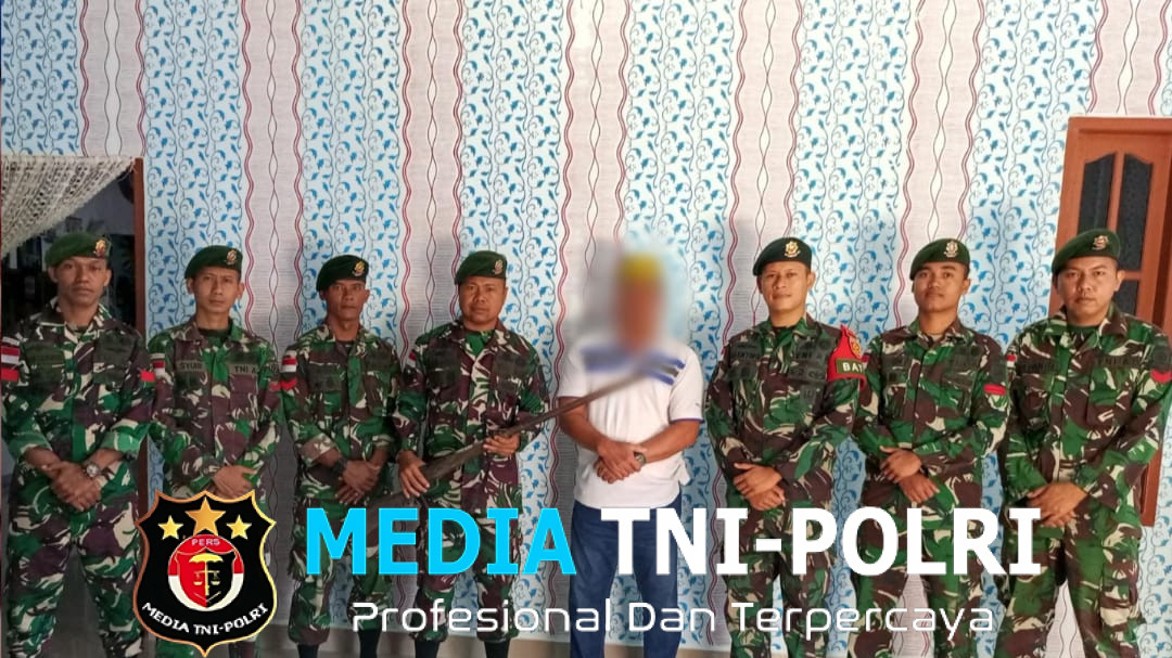 Satgas Pamtas Yonarmed 11 Kostrad Terima Senjata Rakitan, Perkuat Stabilitas Wilayah di Perbatasan