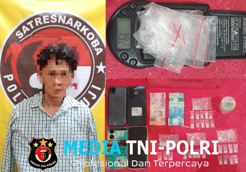 Sat Res Narkoba Polres Mesuji Tangkap Seorang Terduga Pengedar Narkoba di Desa Wiralaga