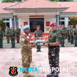 Yonmarhanlan XI Merauke Gelar Upacara Penyambutan Personel Satgas Yonmek TNI Konga XXIII-R