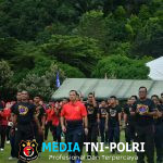 Menjaga Kebugaran Jasmani, Danbrigif 4 Mar/BS Laksanakan Olahraga Bersama Prajurit “Ajabra” Dalam Rangka Hut ke – 22 di Yonif 7 Mar