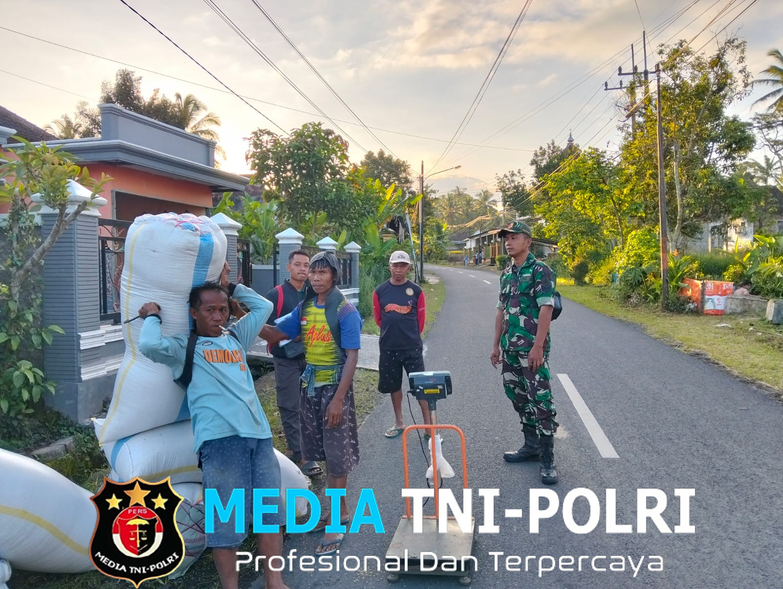Babinsa Koramil 0825/20 Songgon Kawal Serapan Gabah Bulog Kepada Petani di Kecamatan Songgon
