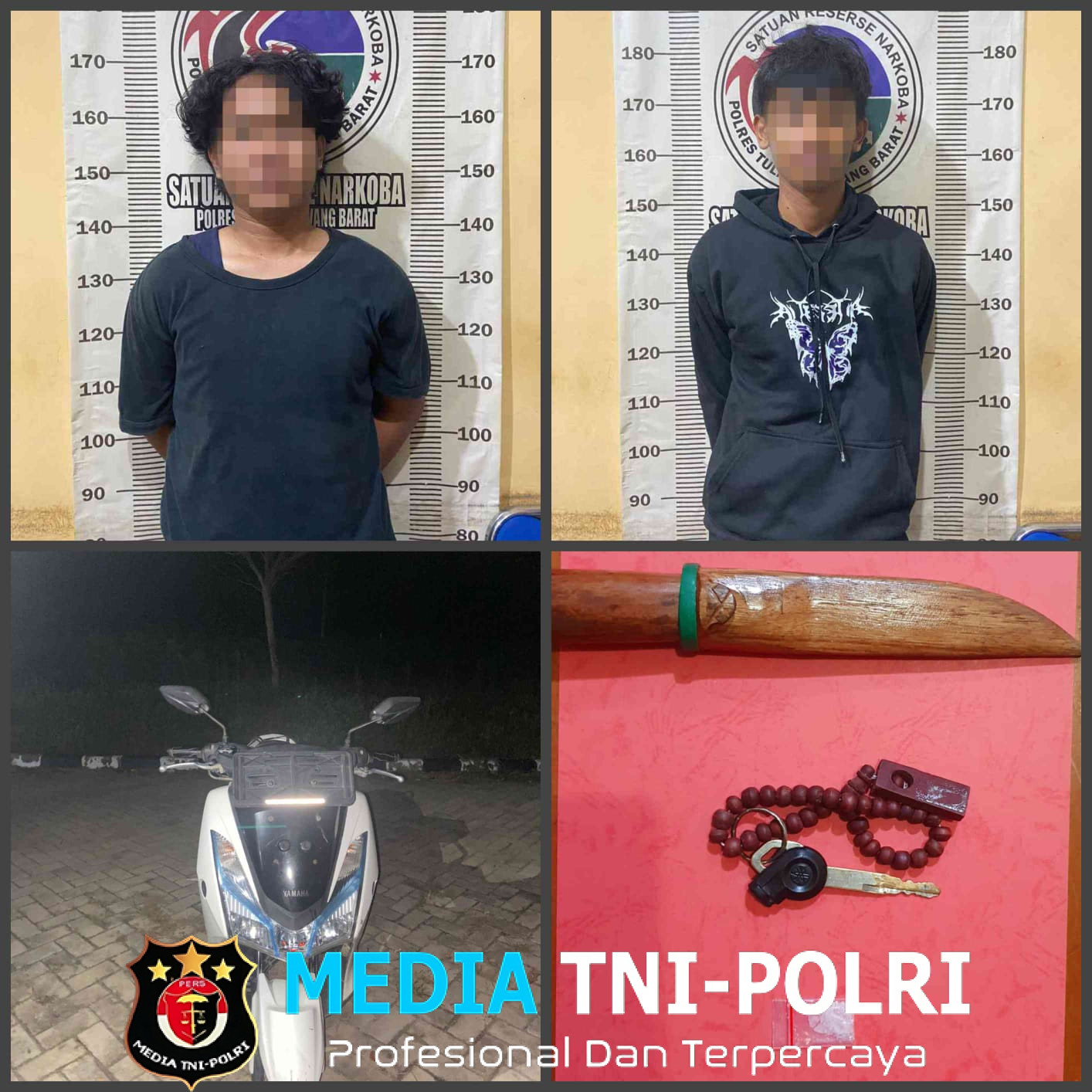 Polres Tulang Bawang Barat Amankan Dua Pemuda Karena Kedapatan Memiliki Narkotika Jenis Shabu