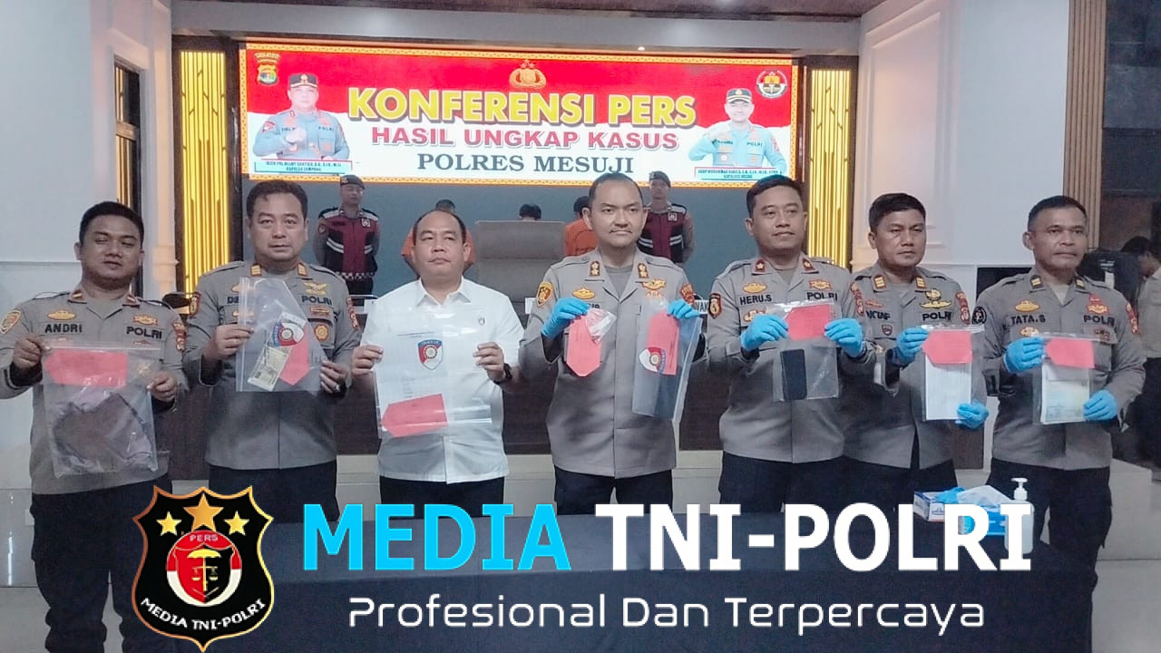 Polres Mesuji Gelar Konferensi Pers Terkait Unkap Tiga Kasus dan Salah Satunya Penipuan Padi atau Gabah