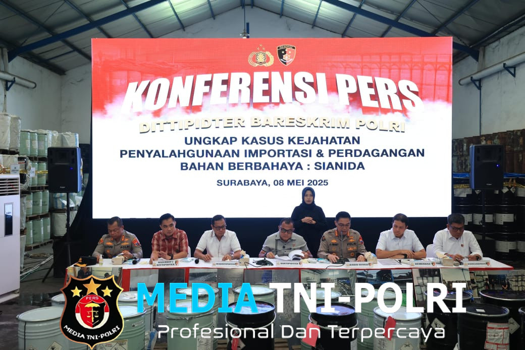 Bareskrim Polri Bongkar Perdagangan Ilegal Sianida di Surabaya dan Pasuruan, Omzet Capai Rp 59 Miliar