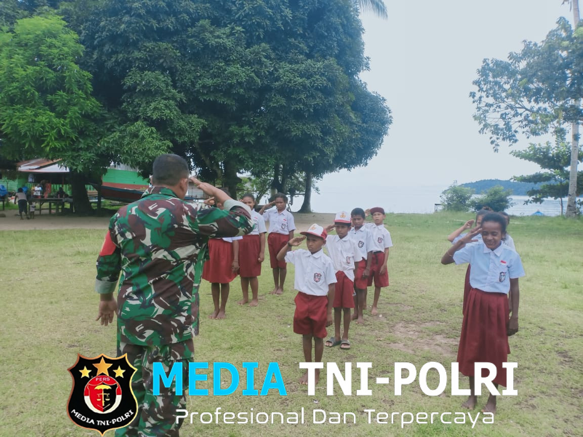 Babinsa Koramil 1705-03/Kwatisore Melaksanakan Kegiatan Wanwildengan SDN Inpres Wami Jaya di Wilayah Binaan