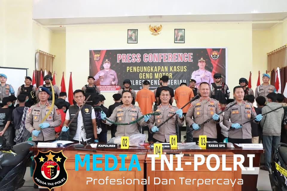 Tindak Tegas Geng Motor, Polres Bener Meriah Amankan Senjata Tajam dan Puluhan Anggota