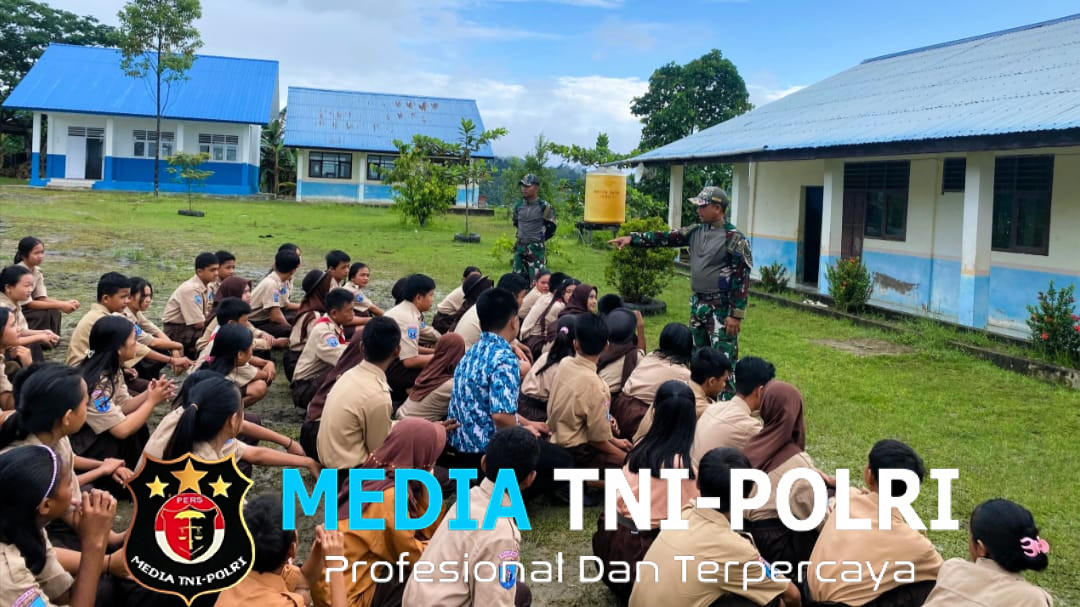 Tanamkan Jiwa Nasionalisme, Satgas Pamtas Yonarmed 11 Kostrad Berikan Wawasan Kebangsaan di Perbatasan