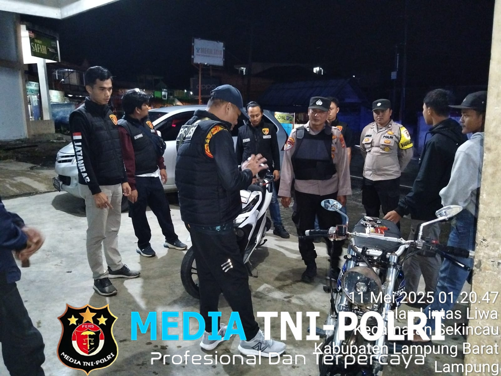 Tingkatkan Kamtibmas Malam Hari, Polres Lampung Barat Laksanakan Giat Patroli Sekala Besar Diseluruh Wilayah Polsek