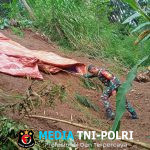 Sigap Tanggapi Longsor di Dusun Wonogriyo, Babinsa Bantu Warga dan Amankan Lokasi