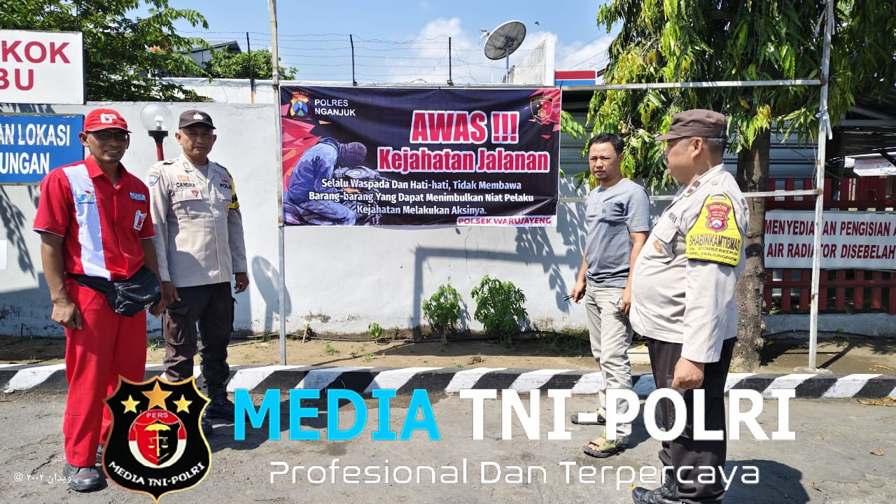 Cegah Aksi Premanisme, Polres Nganjuk Pasang Banner Imbauan di Titik Strategis