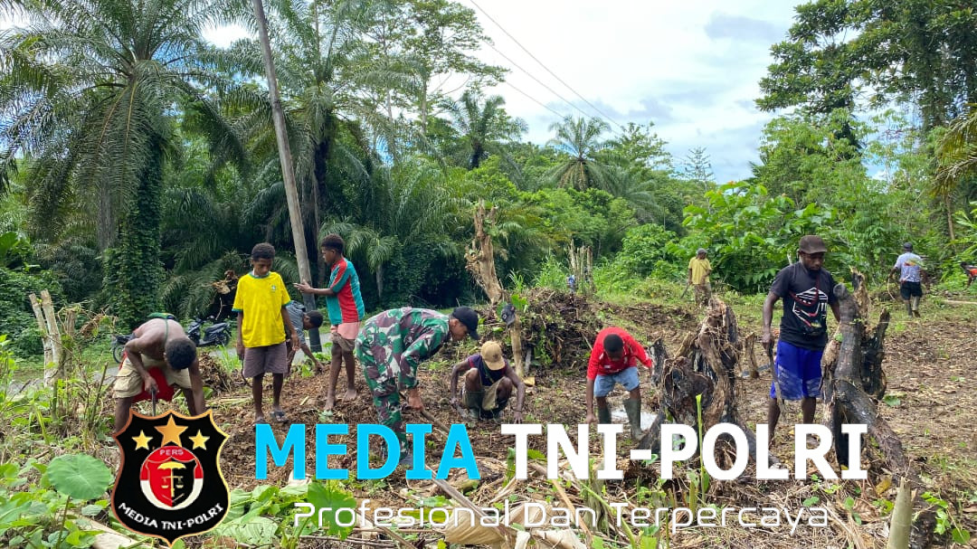 Satgas Yonif 131/Brajasakti Laksanakan Kemandirian Pangan di Perbatasan Papua