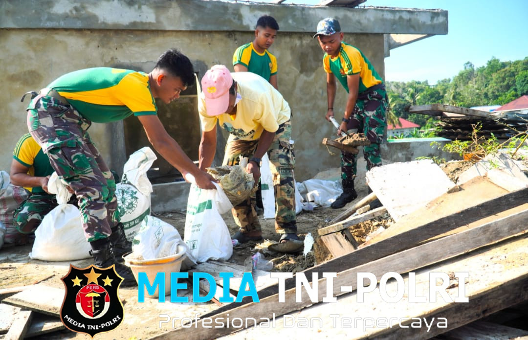 Bakti TNI di Perbatasan, Satgas Pamtas Yonarmed 11 Kostrad Tunjukkan Semangat Kebersamaan