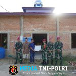 Dukung Pembangunan Masjid, Satgasmar Pam Ambalat XXX Beri Bantuan Material Bangunan