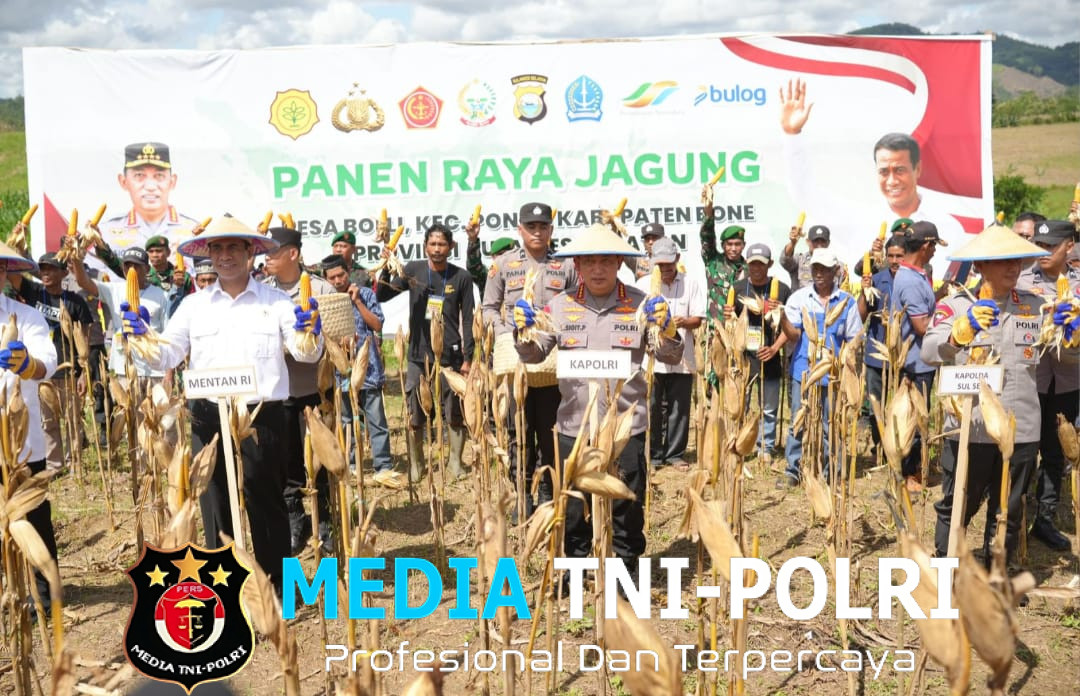 Kapolri-Mentan Panen Raya Jagung di Bone, Dukung Program Ketahanan Pangan Nasional