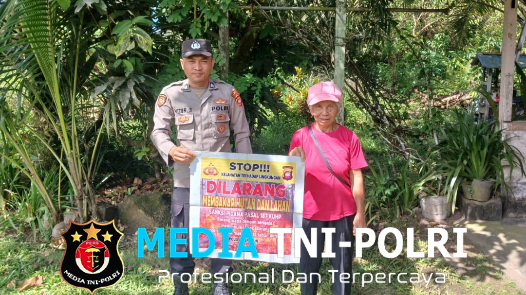 Cegah Karhutla Polsek Menjalin Laksanakan Himbauan Kepada Masyarakat Tentang Bahayanya Membakar Hutan