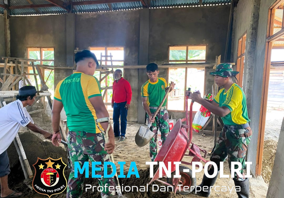 Dari Perbatasan, Satgas Pamtas Yonarmed 11 Kostrad Hadir dan Mengabdi Melalui Pembangunan Mushola