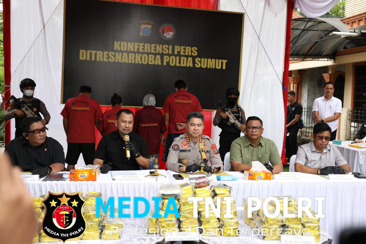 Polda Sumut Gagalkan Peredaran 100 Kg Sabu Dalam Bungkus Kopi, Empat Tersangka dan Dua DPO Terlibat