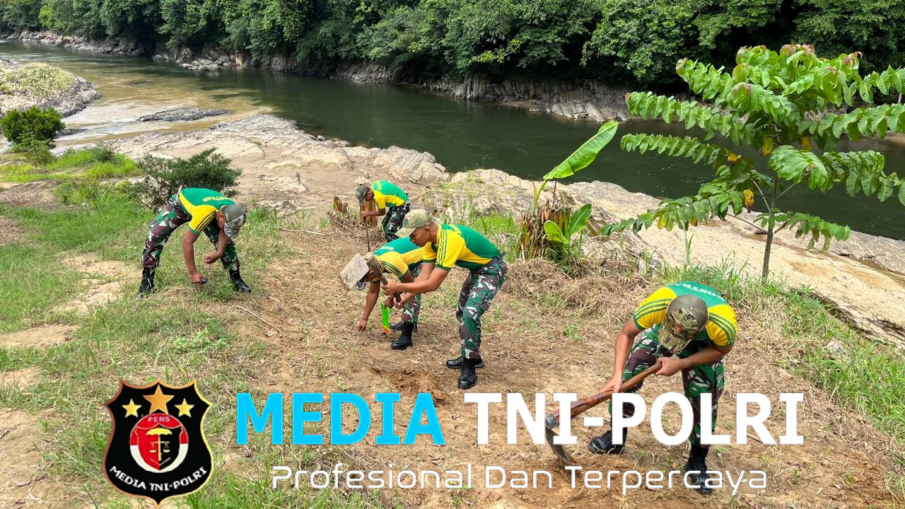 Ketahanan Pangan di Perbatasan, Satgas Pamtas Yonarmed 11 Kostrad Tanam Sayuran di Lahan Pos