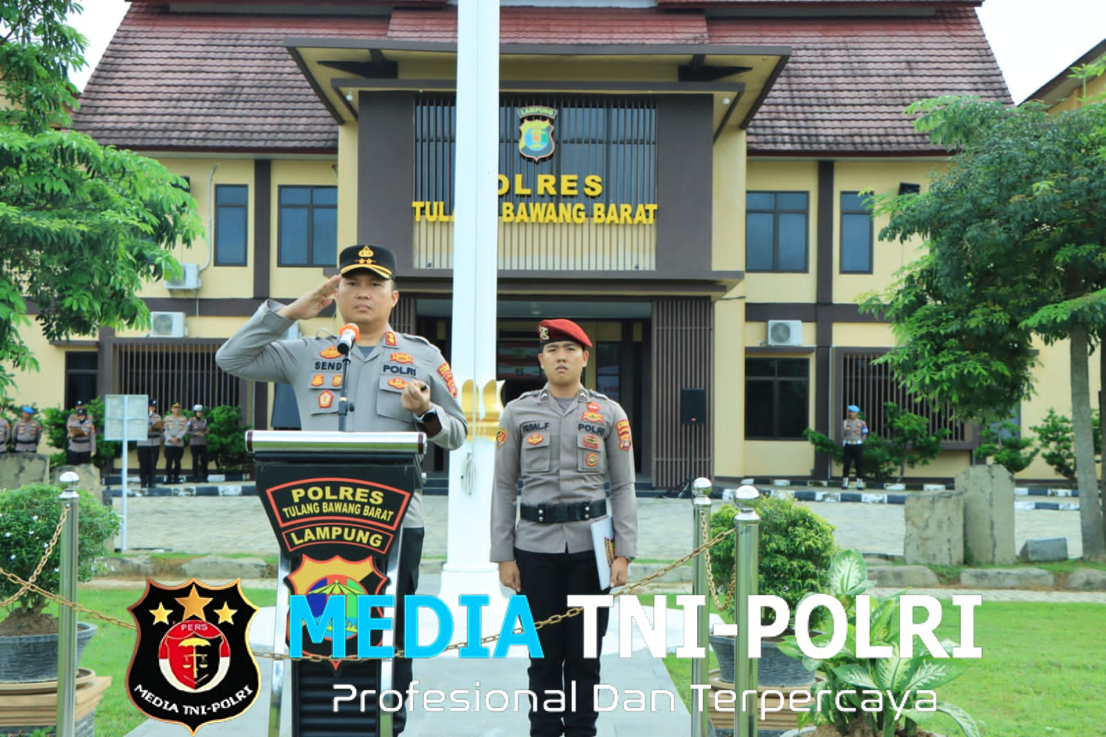 Kapolres Tulang Bawang Barat Pimpin Upacara Sertijab Kabag Ops, Kasat Samapta, Kasat Intelkam dan Kapolsek Lambu Kibang