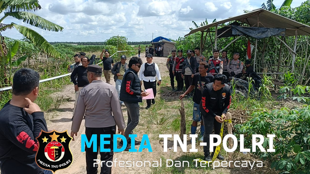 Polres Mesuji Melakukan Pemasangan Police Line di Areal HGU PT. Sumber Indah Perkasa (SIP) yang Tengah Bersengketa