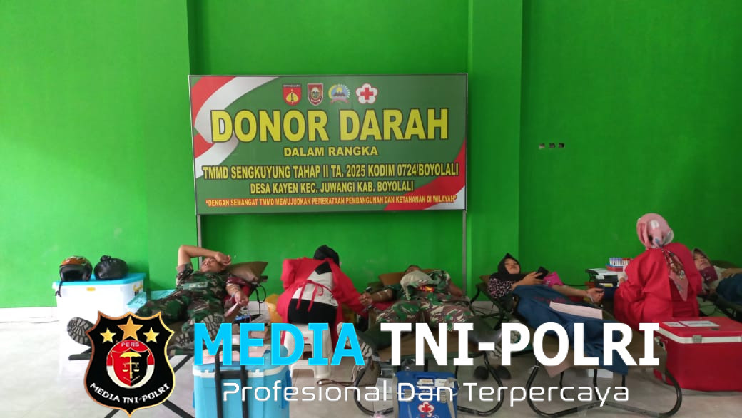 Tak Hanya Fokus Buat Jalan TMMD Juga Gelar Donor Darah