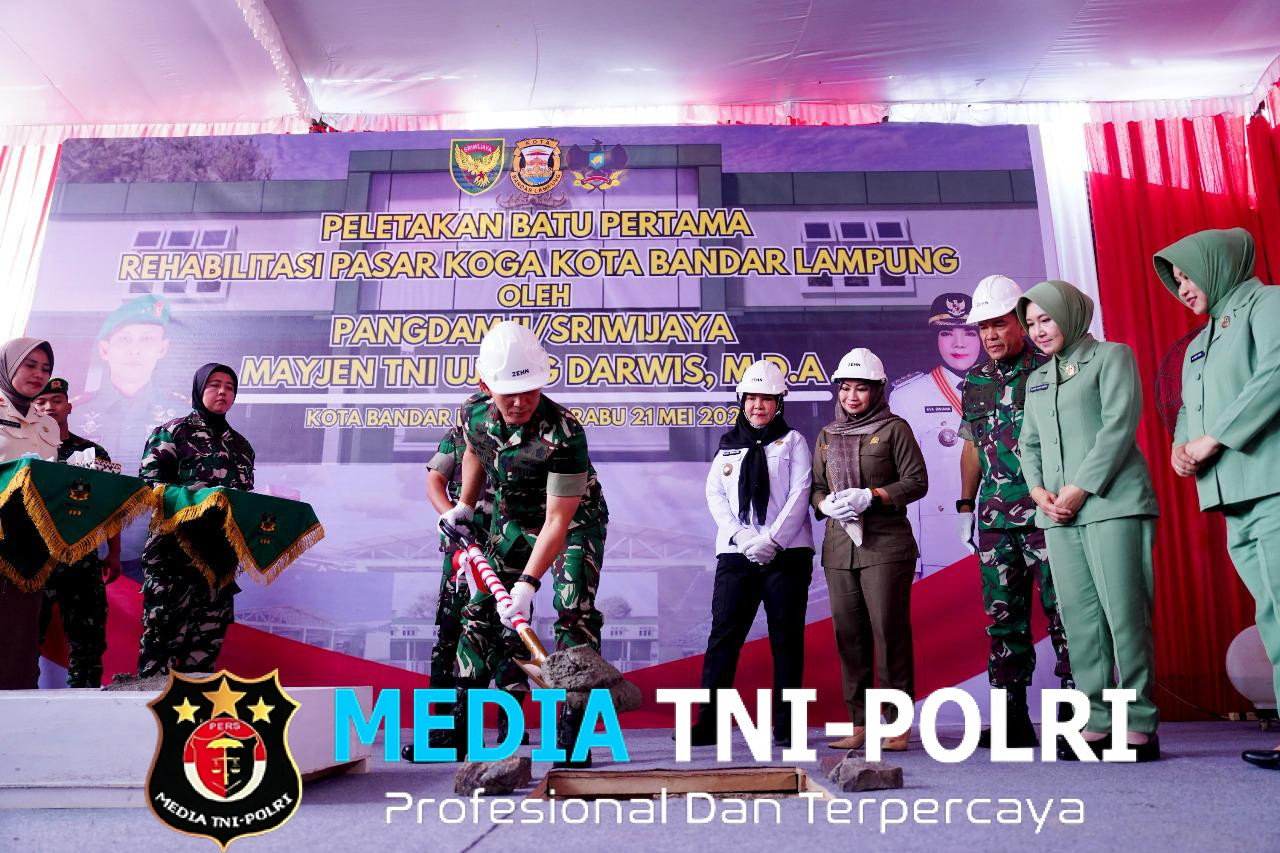 Pangdam II/Sriwijaya Laksanakan Peletakan Batu Pertama Revitalisasi Pasar Koga Bandar Lampung