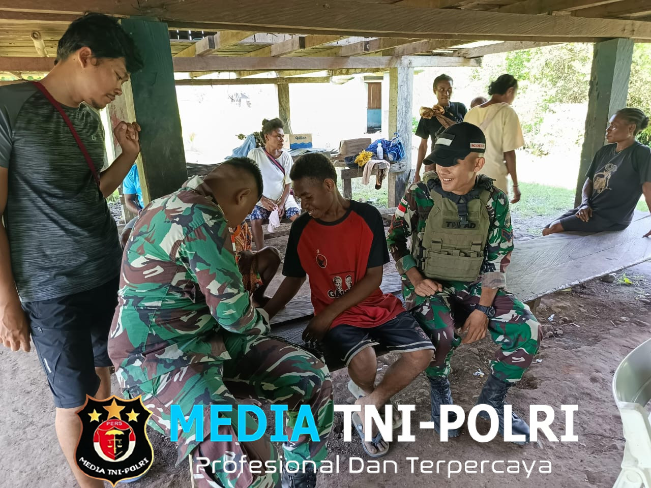 Peduli Kesehatan Warga, Satgas Yonif 131/Brajasakti Gelar Baksos Medis di Perbatasan Papua