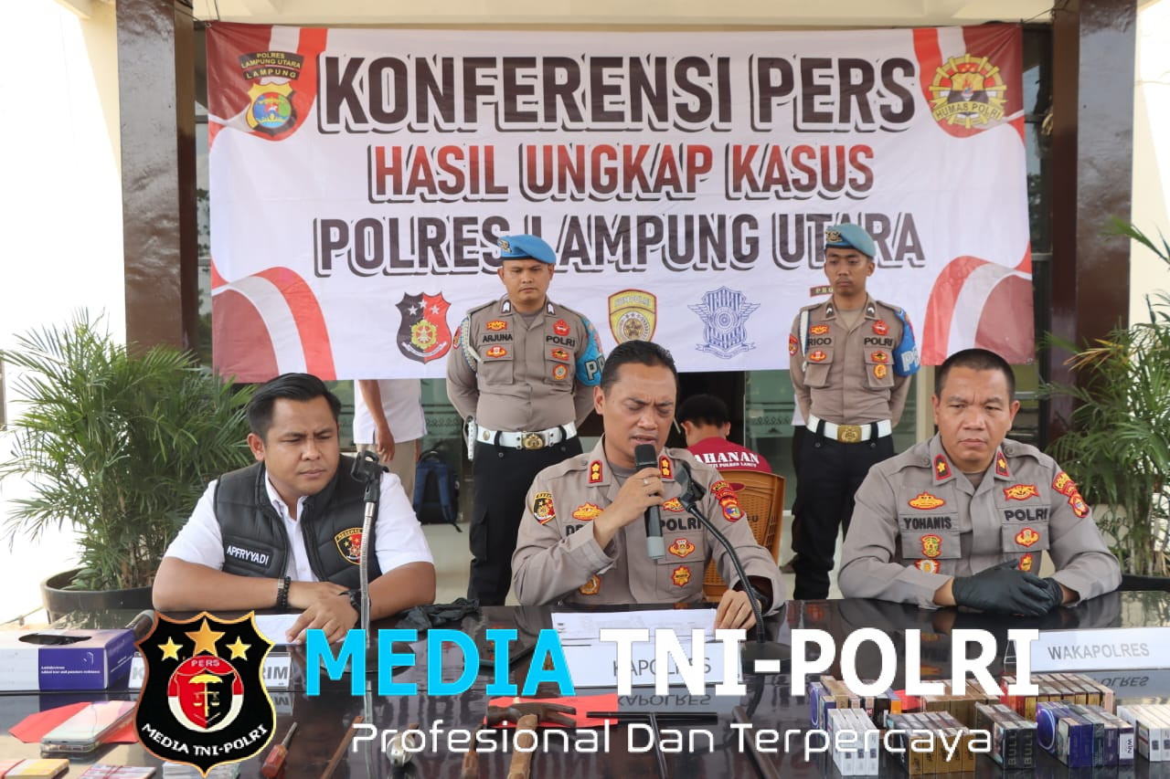 Polres Lampung Utara Berhasil Ringkus Pelaku Spesialis Curat Toko dan Alfamart