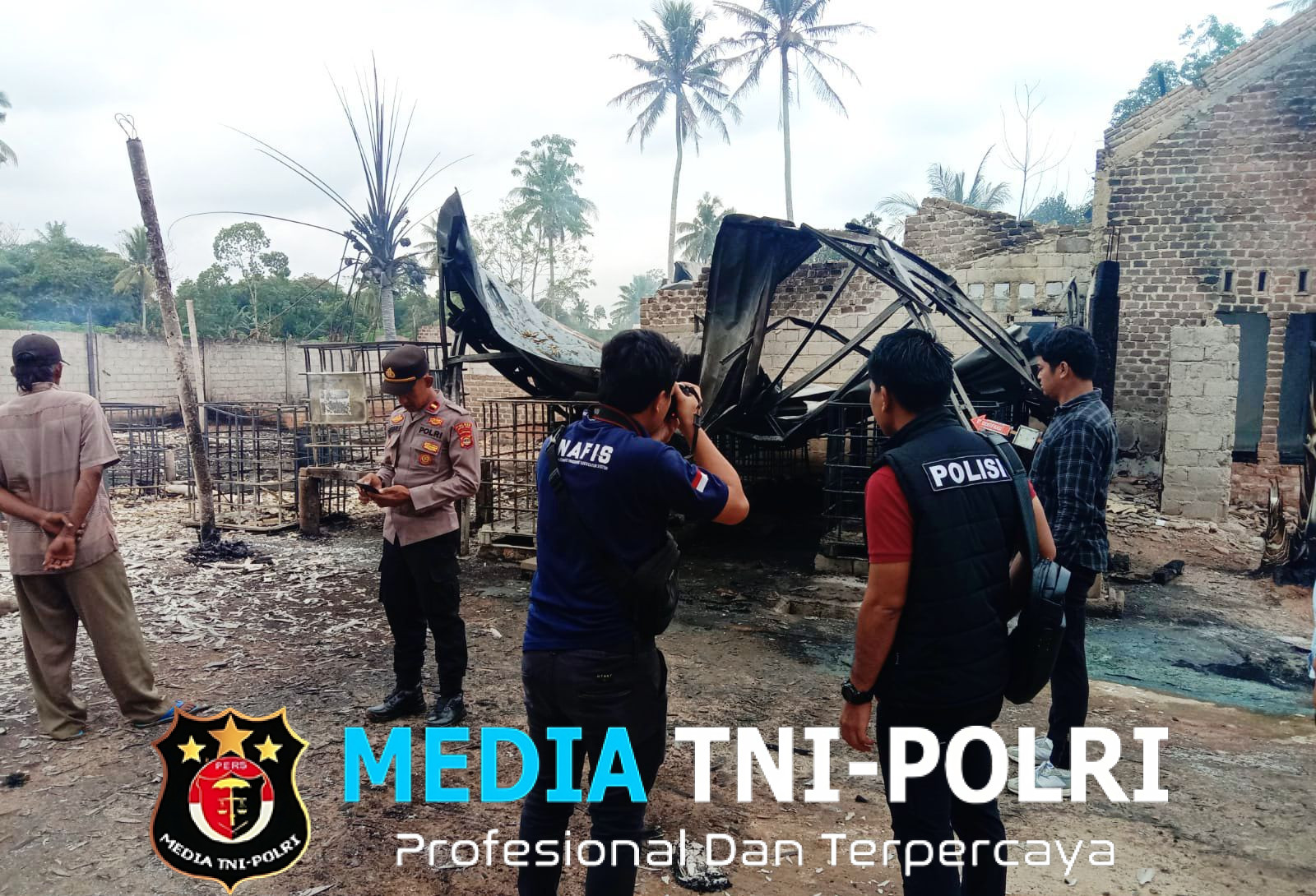Kebakaran Rumah Diduga Tempat Penimbunan BBM, Polres Lampung Tengah Lakukan Penyelidikan