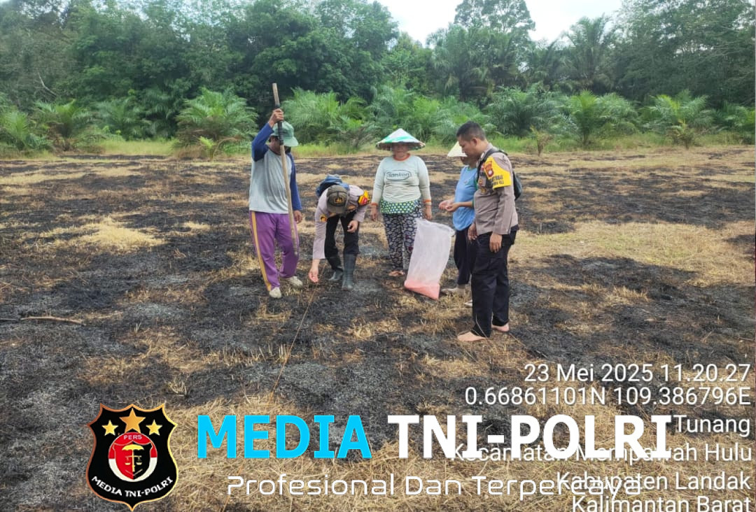 Dukung Ketahanan Pangan, Kapolsek Mempawah Hulu Tanam Jagung Bersama Poktan