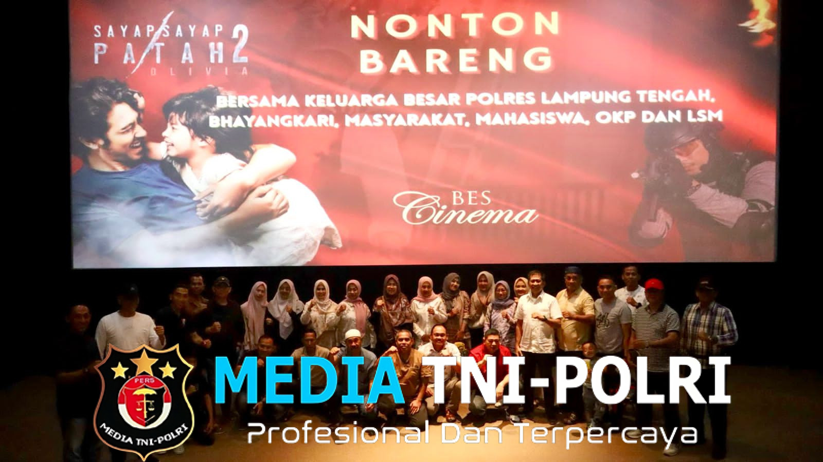 Rajut Kebersamaan dan Solidaritas, Polres Lampung Tengah Gelar Nonton Bareng “Sayap-Sayap Patah 2”
