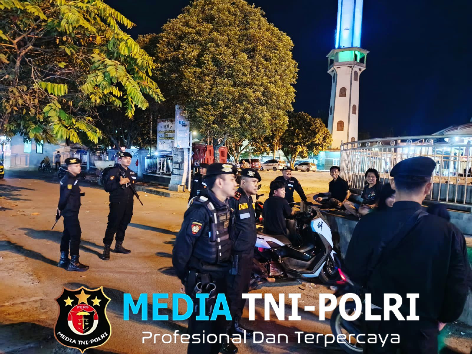 Gelar Patroli KRYD, Sat Samapta Polres Lampung Tengah Imbau Pemuda Tidak Nongkrong Hingga Larut Malam