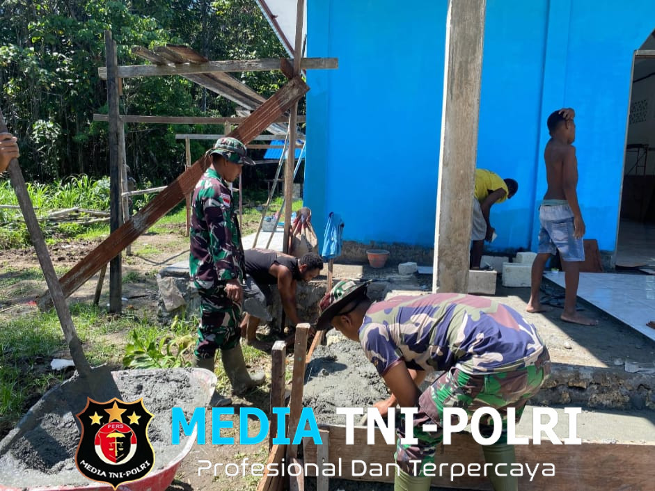 Wujud Toleransi dan Kepedulian, Satgas Yonif 131/Brajasakti Bantu Bangun Gereja di Perbatasan Papua