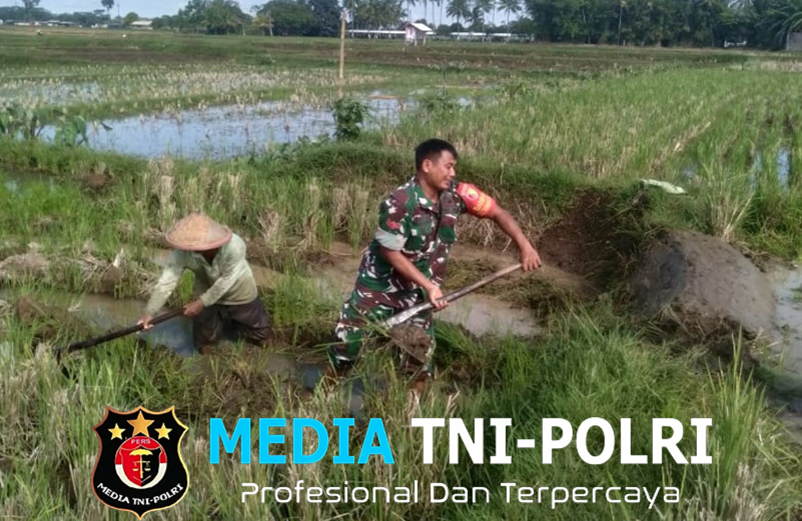 Tingkatkan Produktivitas Pertanian, Babinsa Desa Birowo Dampingi Petani Olah Lahan