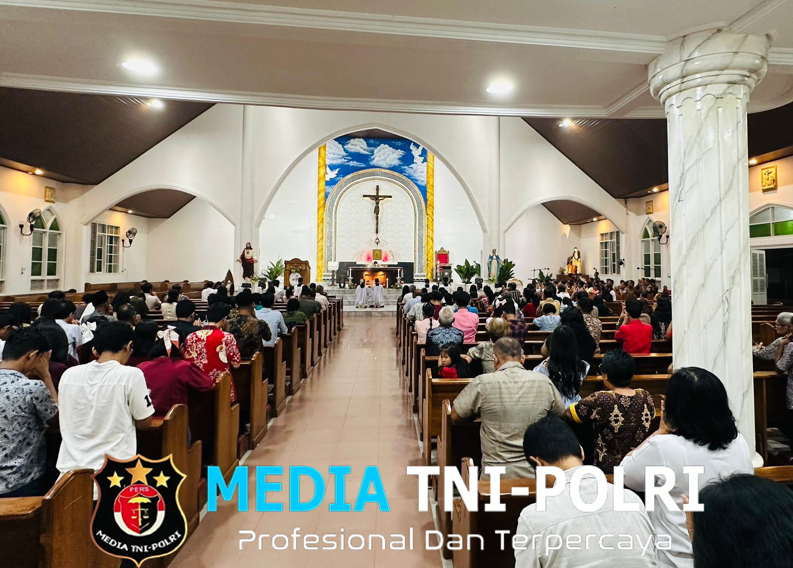 Amankan Perayaan Kenaikan Yesus Kristus, Polres Lampung Tengah Gelar Apel Siaga dan Patroli ke Gereja-Gereja