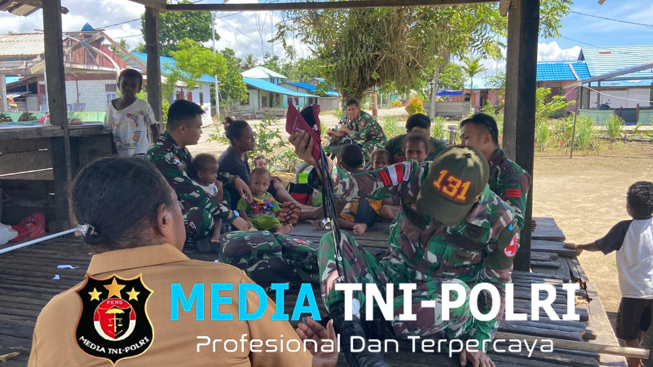 Satgas Yonif 131/Brajasakti Bantu Warga Pedalaman Papua Lewat Layanan Kesehatan Gratis