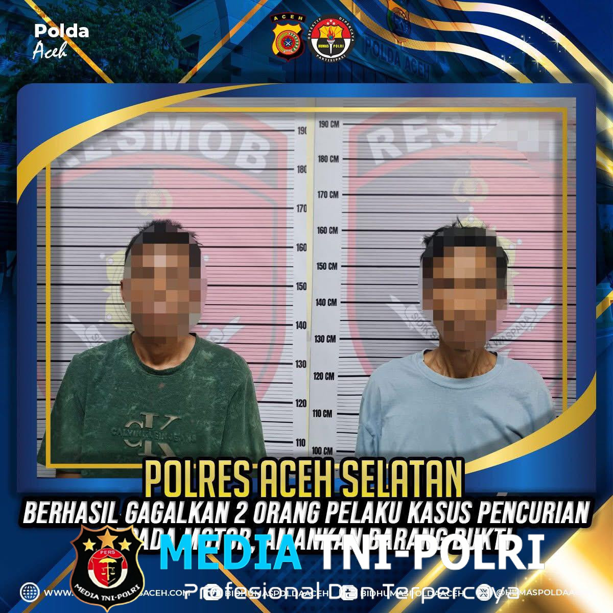 Polres Aceh Selatan Ungkap Kasus Pencurian Motor, Dua Tersangka Diamankan