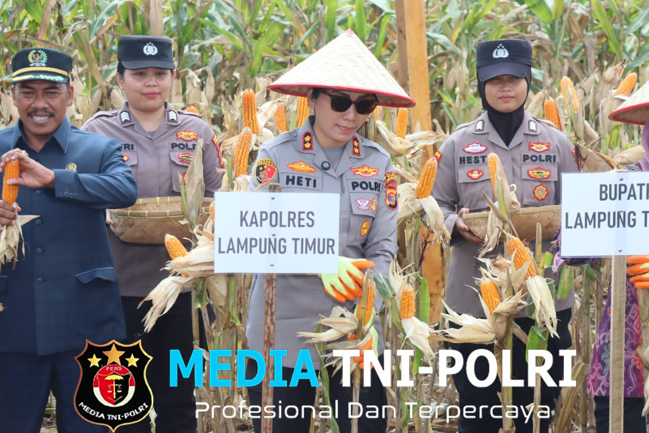 Kapolres Lampung Timur Hadiri Panen Raya Jagung Serentak Kuartal II