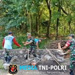 Babinsa Berpartisipasi Dalam Pembangunan Talud Jalan, Guna Cegah Longsor