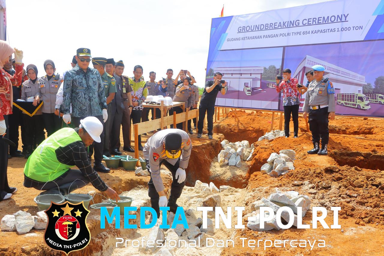 Ground Breaking Pembangunan Gudang Pangan, Polda Lampung Dukung Asta Cita Presiden RI