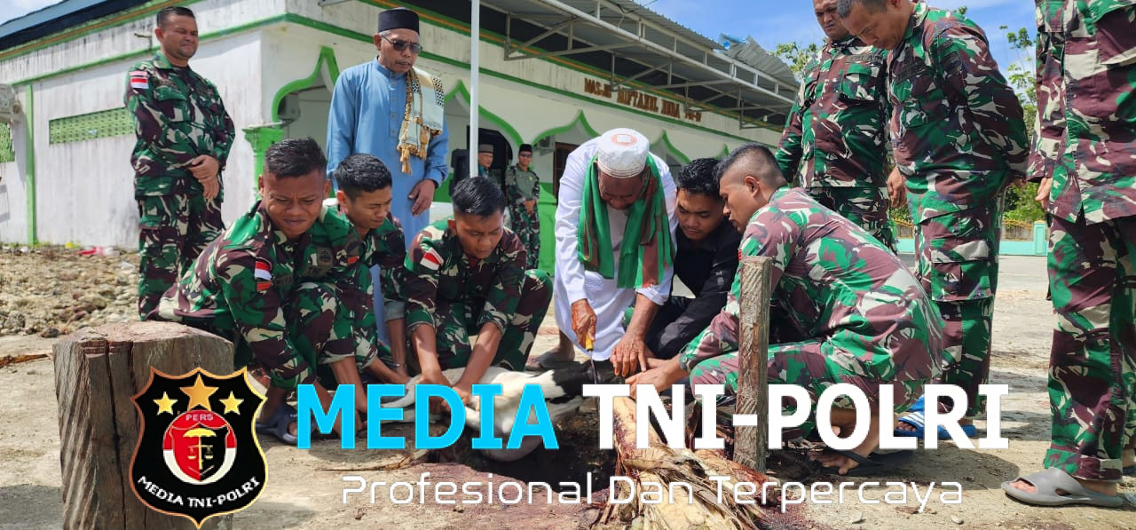 Satgas Yonif 131/Brajasakti Rayakan Idul Adha Bersama Warga Perbatasan Papua
