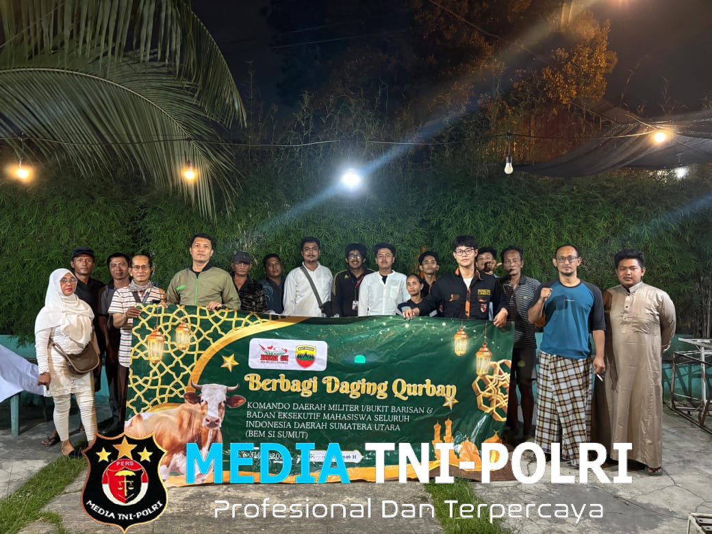 Kodam I/BB Gandeng BEM dan Organisasi Kemahasiswaan Sumut Salurkan 1.200 Paket Daging Kurban ke Masyarakat