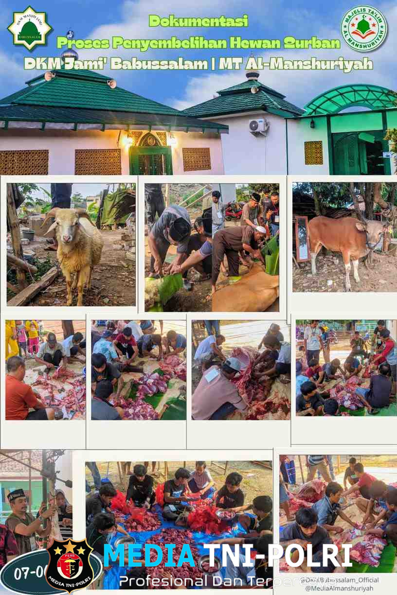 Panitia Masjid Jami’ Babussalam Berbagi Kebahagiaan Daging Kurban Kepada Warga di Hari Raya Idul Adha